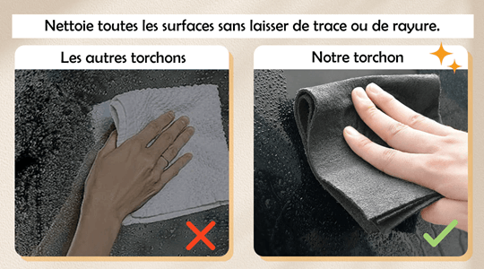 comparaison de deux chiffons d enettoyage